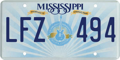 MS license plate LFZ494