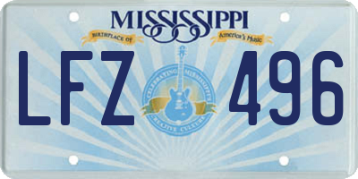MS license plate LFZ496