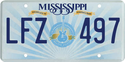 MS license plate LFZ497