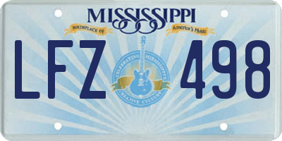 MS license plate LFZ498