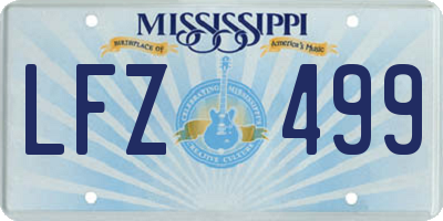 MS license plate LFZ499