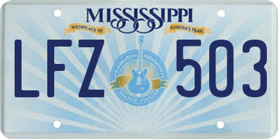 MS license plate LFZ503