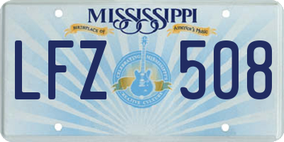 MS license plate LFZ508