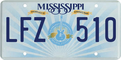 MS license plate LFZ510
