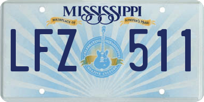 MS license plate LFZ511