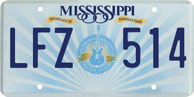 MS license plate LFZ514