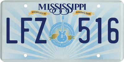 MS license plate LFZ516