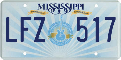 MS license plate LFZ517
