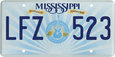 MS license plate LFZ523