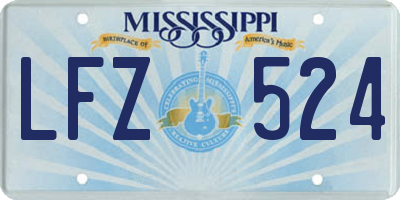 MS license plate LFZ524