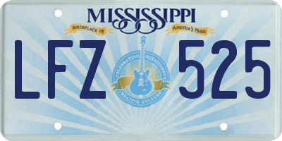 MS license plate LFZ525