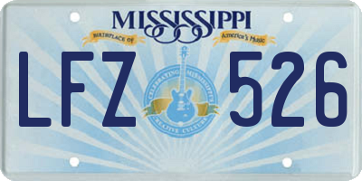 MS license plate LFZ526