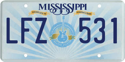MS license plate LFZ531