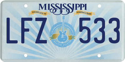 MS license plate LFZ533