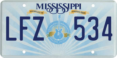 MS license plate LFZ534