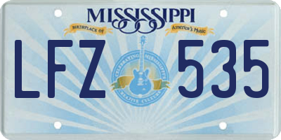 MS license plate LFZ535