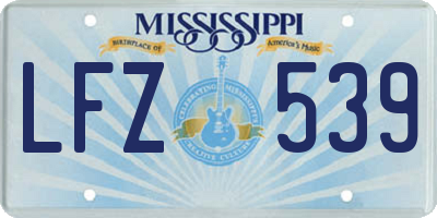 MS license plate LFZ539