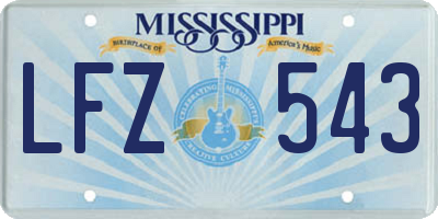 MS license plate LFZ543