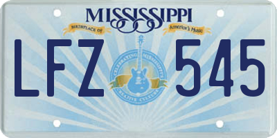 MS license plate LFZ545