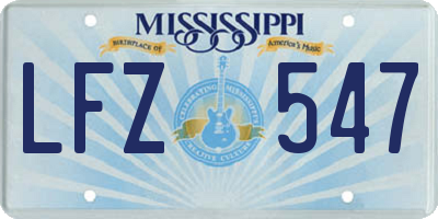 MS license plate LFZ547