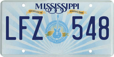 MS license plate LFZ548