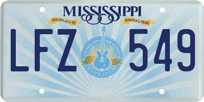 MS license plate LFZ549