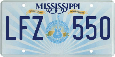MS license plate LFZ550
