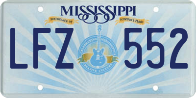 MS license plate LFZ552