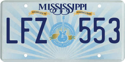 MS license plate LFZ553