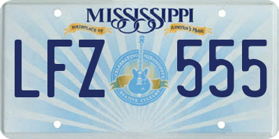 MS license plate LFZ555