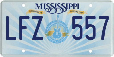 MS license plate LFZ557
