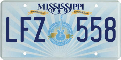 MS license plate LFZ558