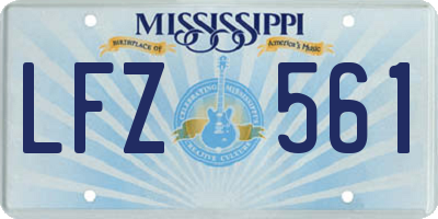 MS license plate LFZ561