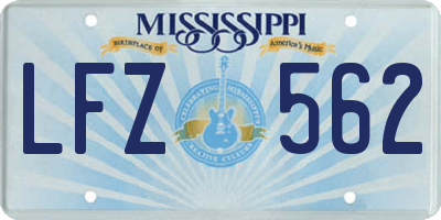 MS license plate LFZ562