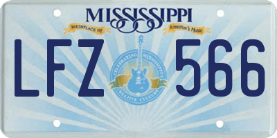 MS license plate LFZ566