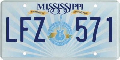 MS license plate LFZ571