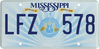 MS license plate LFZ578