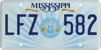 MS license plate LFZ582