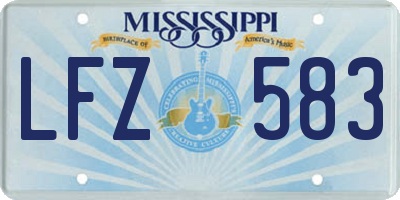 MS license plate LFZ583