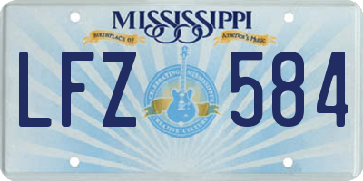 MS license plate LFZ584