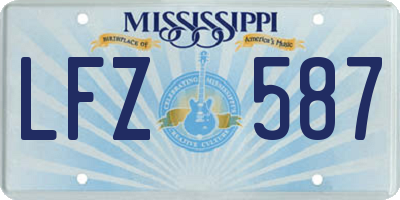 MS license plate LFZ587