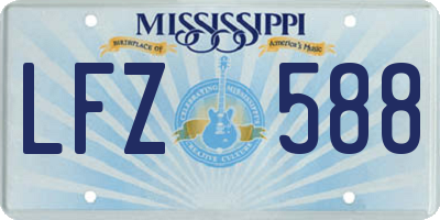 MS license plate LFZ588