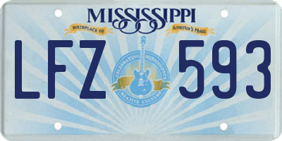 MS license plate LFZ593