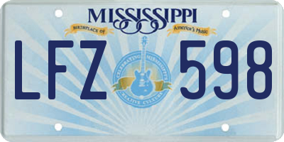 MS license plate LFZ598