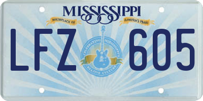 MS license plate LFZ605