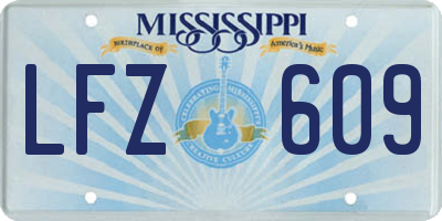 MS license plate LFZ609