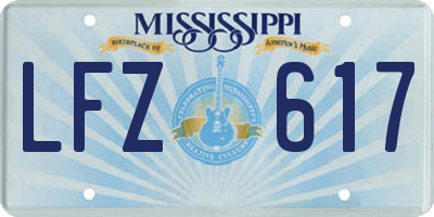 MS license plate LFZ617