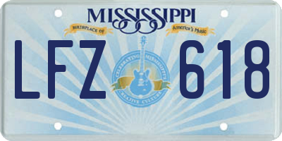 MS license plate LFZ618