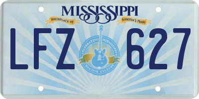 MS license plate LFZ627