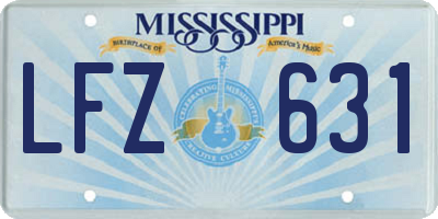 MS license plate LFZ631